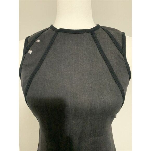 alexander mcqueen authentic Black Denim Jean Tank Bodycon Mini Dress 42 Small - Picture 5 of 10